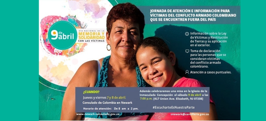 Jornada especial de atención a víctimas en el Consulado de Colombia en Newark