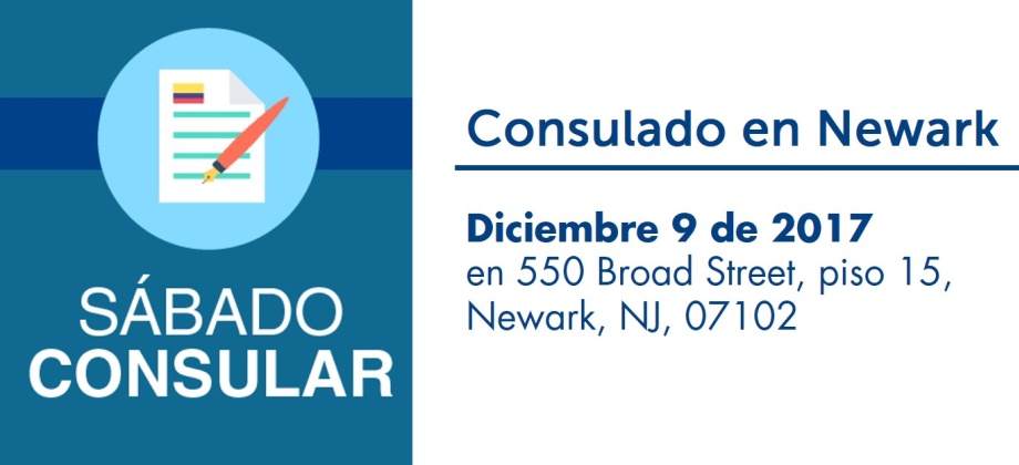 El Consulado de Colombia en Newark realizará una jornada de Sábado Consular el 9 de diciembre de 2017