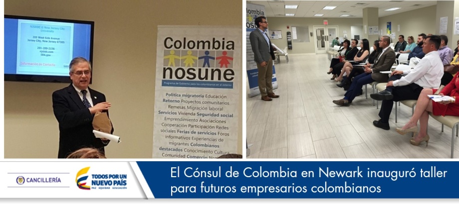 El Cónsul de Colombia en Newark inauguró taller para futuros empresarios colombianos