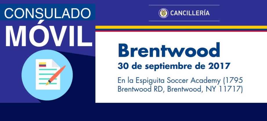 ¡Atención colombianos en Brentwood! El Consulado en Nueva York estará con su Consulado Móvil en La Espiguita Soccer Academy