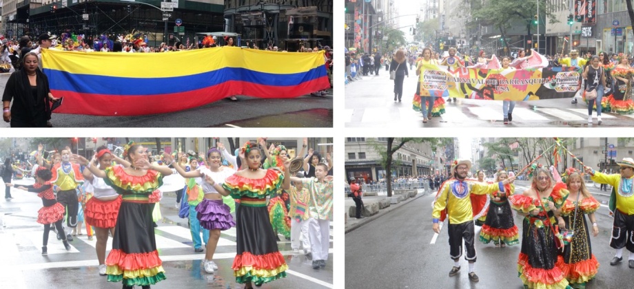Colombianos en Nueva York se unieron para llevar el folclor del país por la emblemática Quinta avenida, en Manhattan