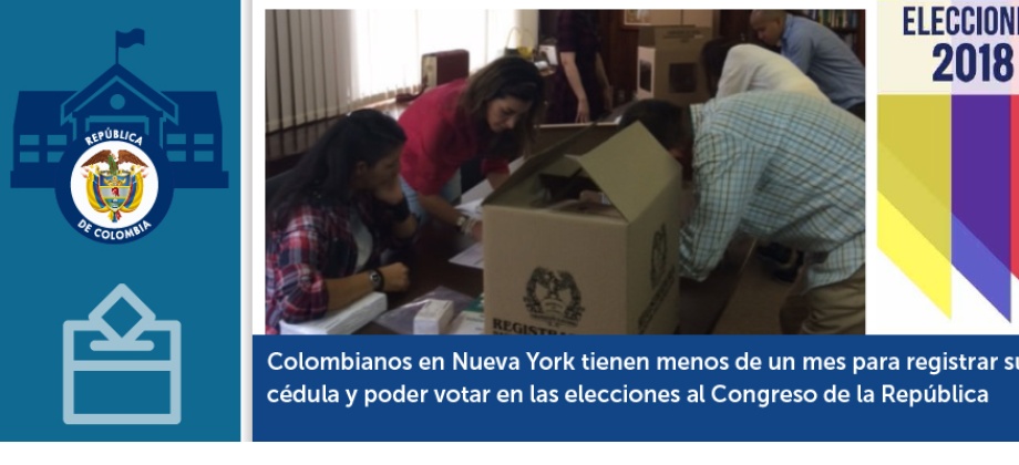 Colombianos en Nueva York tienen menos de un mes para registrar su cédula y poder votar en las Elecciones al Congreso de la República 