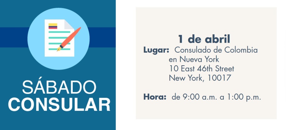 El próximo 1 de abril se realizará, en la sede del Consulado en Nueva York, una nueva jornada de Sábado Consular