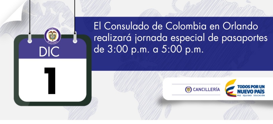 Jornada especial de pasaportes en el Consulado en Orlando el 1 de diciembre