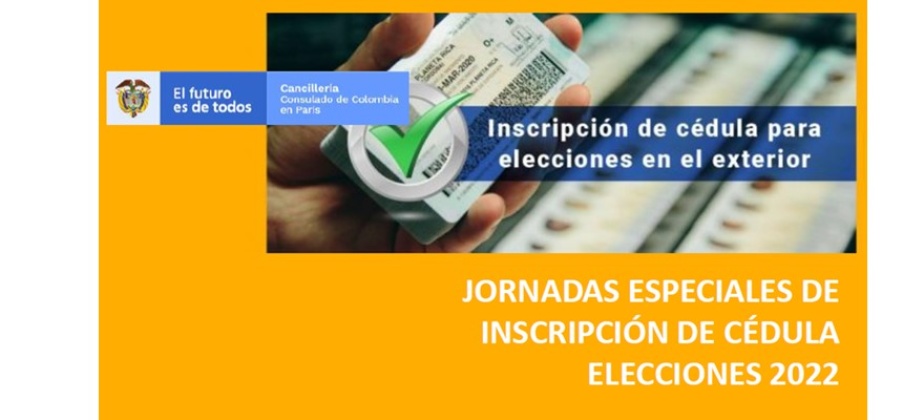 Jornadas especiales de inscripción de cédula elecciones 2022