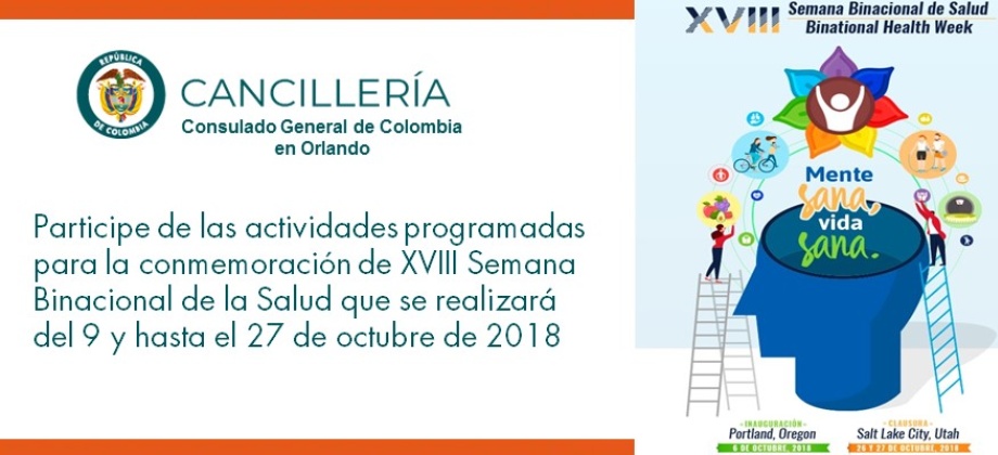 Participe de las actividades programadas para la conmemoración de XVIII Semana Binacional de la Salud que se realizará del 9 y hasta el 27 de octubre 