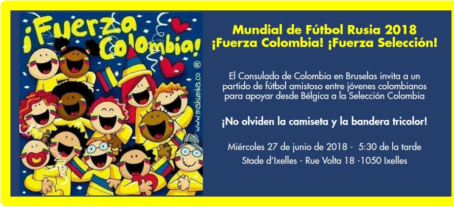 El Consulado realizará un partido amistoso entre connacionales para apoyar desde Bélgica a la Selección Colombia en el Mundial de Fútbol de Rusia 2018