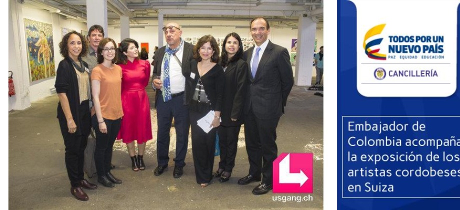 Embajador de Colombia acompaña la exposición de los artistas cordobeses en Suiza 