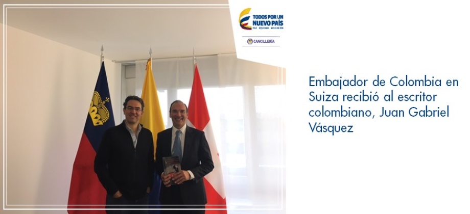 Embajador de Colombia en Suiza recibió al escritor colombiano