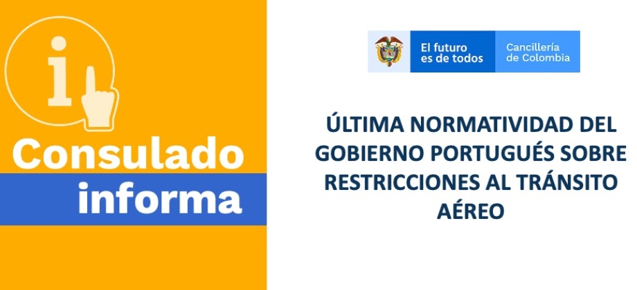 Última normatividad del Gobierno portugués sobre restricciones al tránsito aéreo