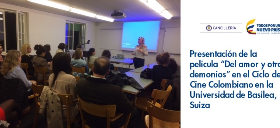 Presentación de la película “Del amor y otros demonios” en el Ciclo de Cine Colombiano en la Universidad de Basilea