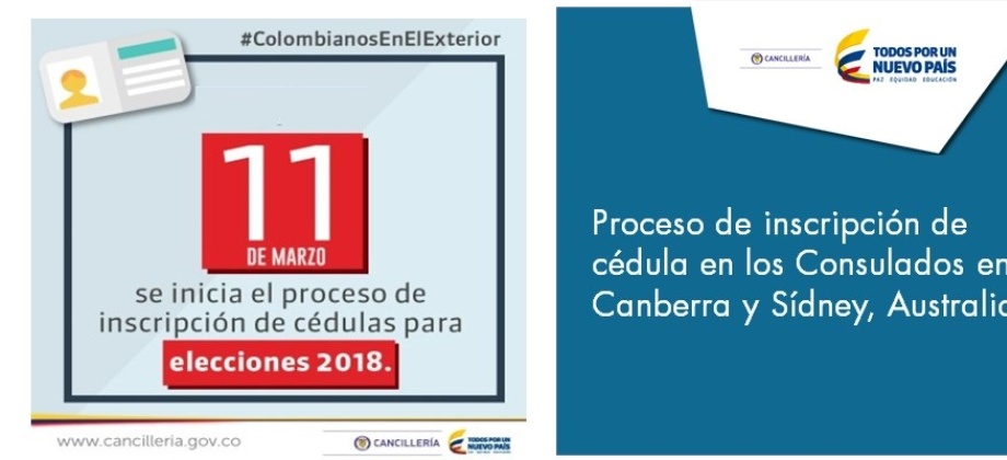 Proceso de inscripción de cédula en los Consulados en Canberra y Sídney