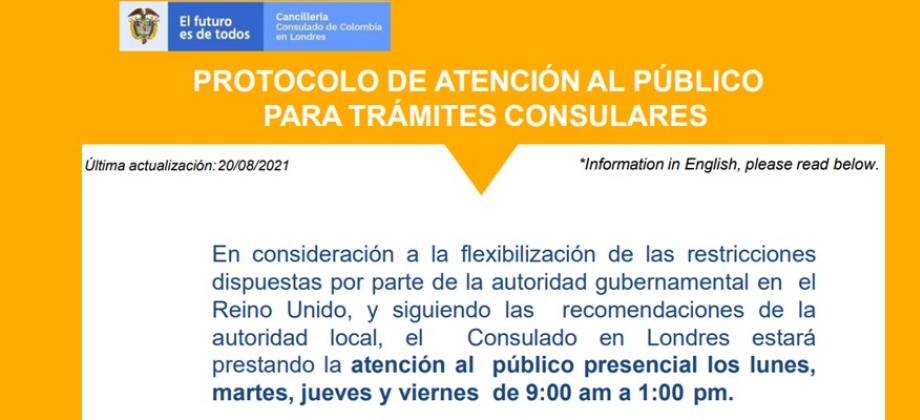 Protocolo de atención al público para trámites consulares en 2021