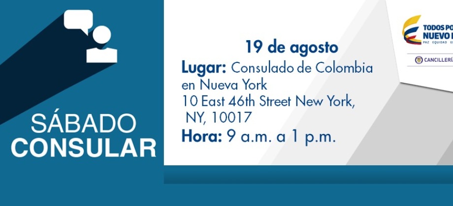 Próximo 19 de agosto se realizará, en el Consulado en Nueva York