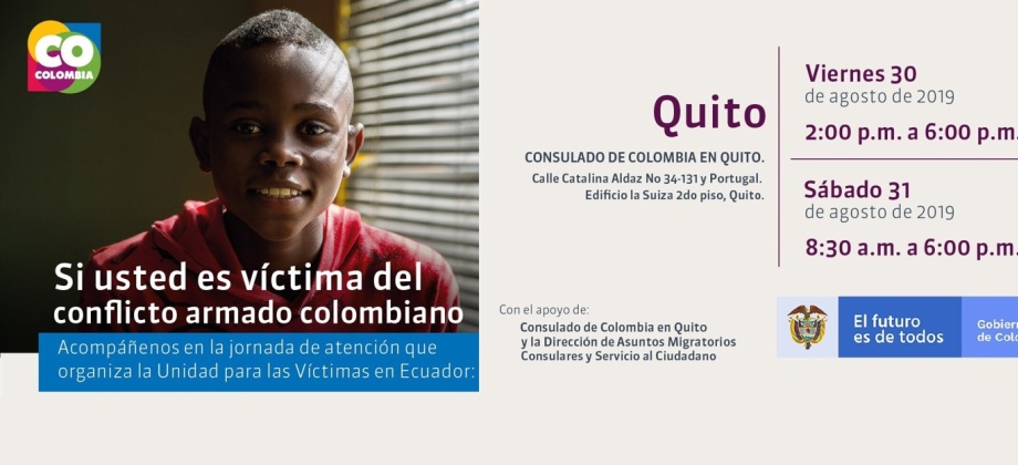 Jornada de Atención Especial a Víctimas del Conflicto en Quito y Encuentro con el Director General de la Unidad para la Atención y Reparación Integral a las Víctimas