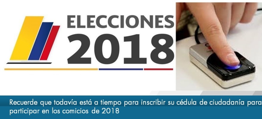Recuerde que todavía está a tiempo para inscribir su cédula de ciudadanía para participar en los comicios del otro año