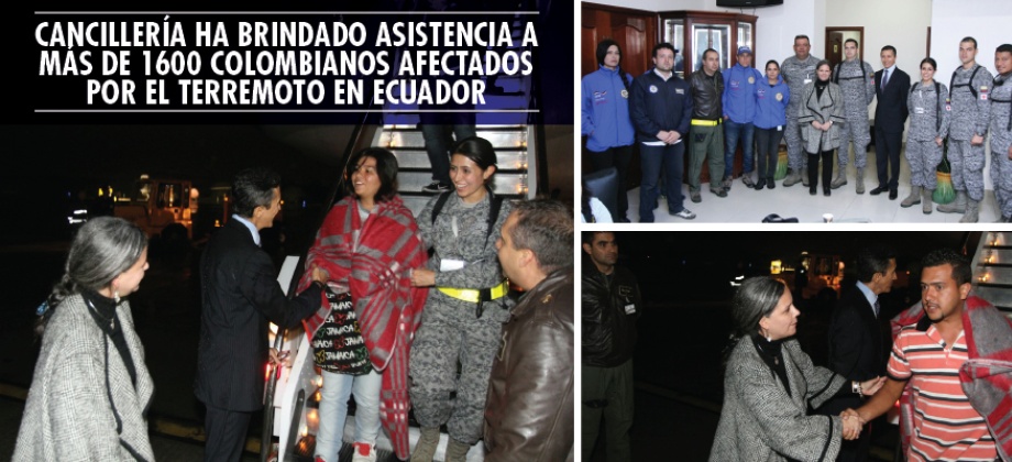 Cancillería ha brindado asistencia a más de 1600 colombianos afectados por el terremoto en Ecuador