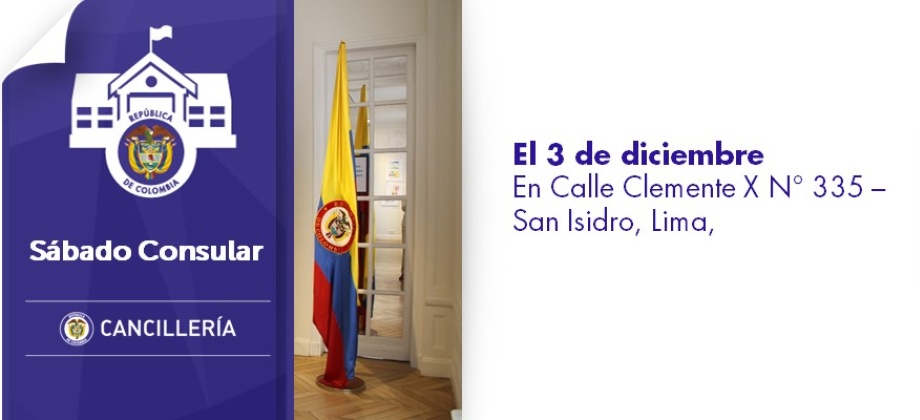 Sábado Consular el 3 de diciembre de 2016 en la sede del Consulado en Lima