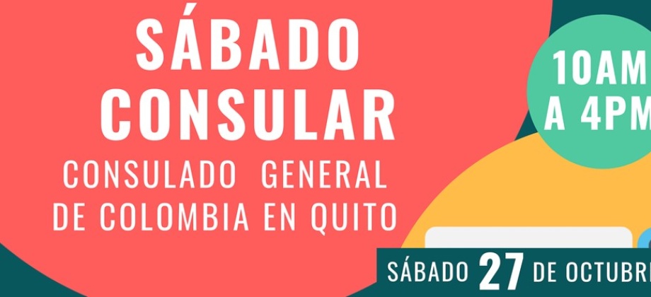 Sábado Consular en el Consulado de Colombia este 27 de octubre de 2018