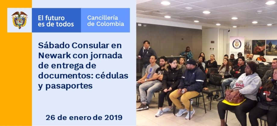 Sábado Consular en Newark con jornada de entrega de documentos: cédulas y pasaportes el 26 de enero de 2019 
