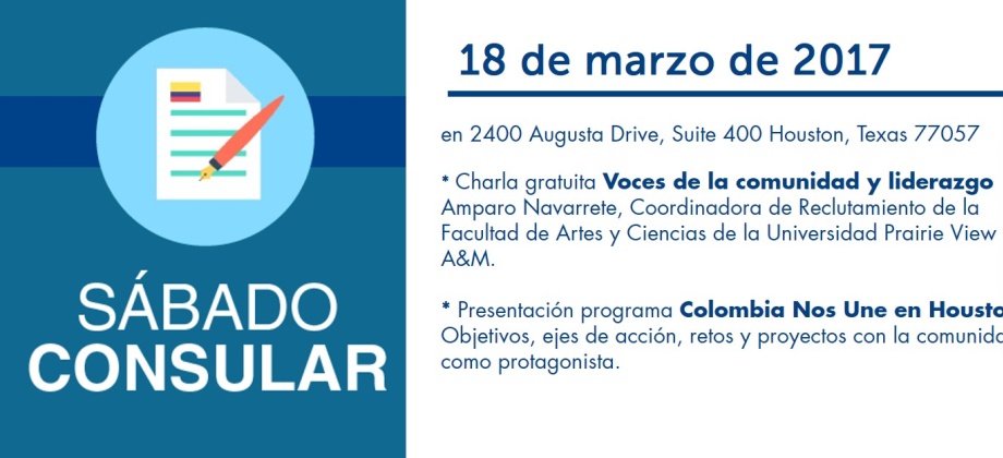 El Consulado de Colombia en Houston invita a la charla 'Voces de la comunidad y liderazgo'