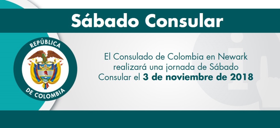 El Consulado de Colombia en Newark realizará una jornada de Sábado Consular el 3 de noviembre de 2018