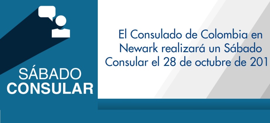 El Consulado de Colombia en Newark realizará un Sábado Consular el 28 de octubre de 2017