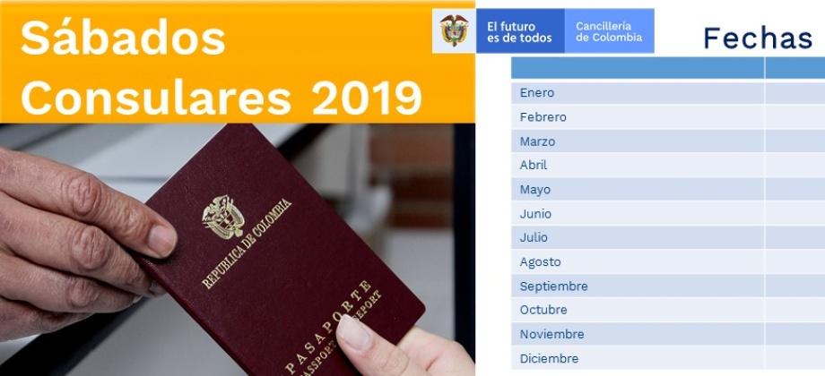 Participe de los Sábados Consulares programados por el Consulado de Colombia en Newark 