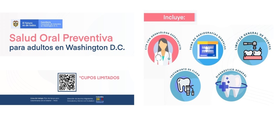 El Consulado de Colombia en Washington D.C. invita a los connacionales a inscribirse la jornada de salud oral preventiva para adultos