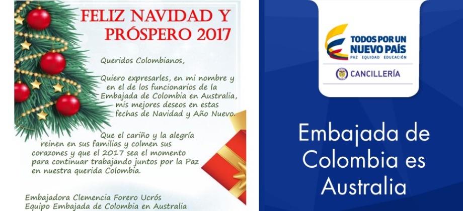 Saludo de navidad de la embajada de Colombia 