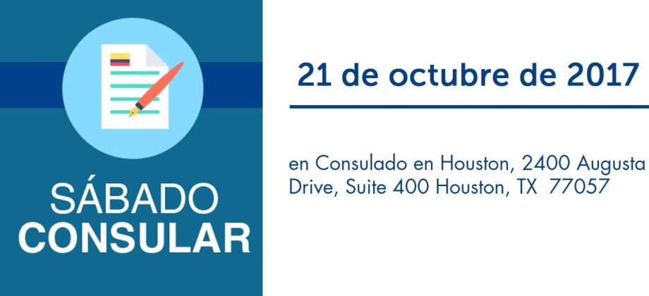 El Consulado de Colombia en Houston realizará una jornada de Sábado Consular el 21 de octubre de 2017