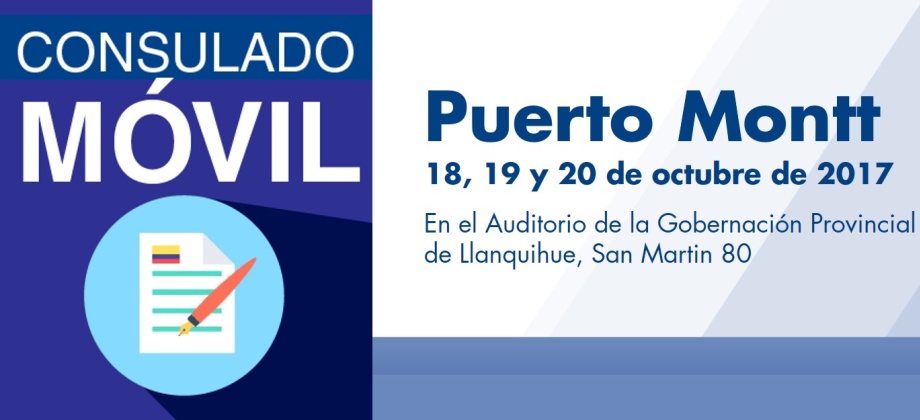 Consulado de Colombia en Santiago de Chile realizará una jornada móvil en Puerto Montt, del 18 al 20 de octubre de 2017