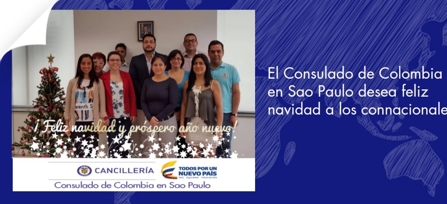 El Consulado de Colombia en Sao Paulo desea feliz navidad a los connacionales