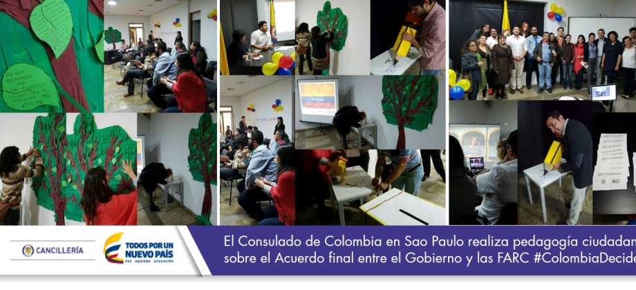 El Consulado de Colombia en Sao Paulo realiza pedagogía ciudadana sobre el Acuerdo final entre el Gobierno y las FARC #ColombiaDecide