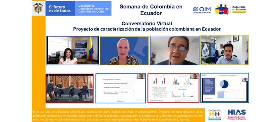 Conversatorio virtual sobre el Proyecto de caracterización de la población colombiana en Ecuador