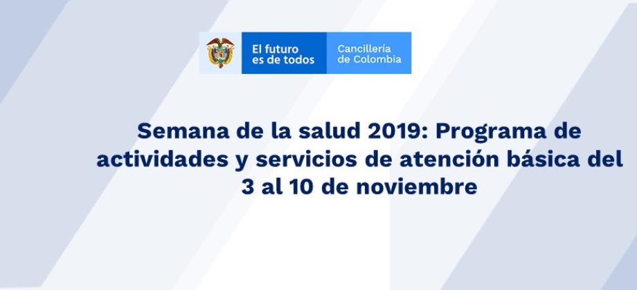 Programa de actividades y servicios de atención básica del 3 al 10 de noviembre