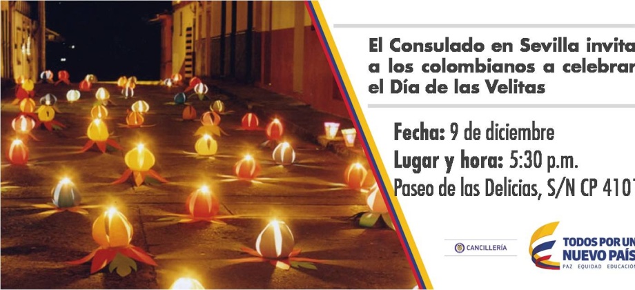 El Consulado de Colombia en Sevilla invita a celebrar la noche de las velitas el próximo 9 de diciembre