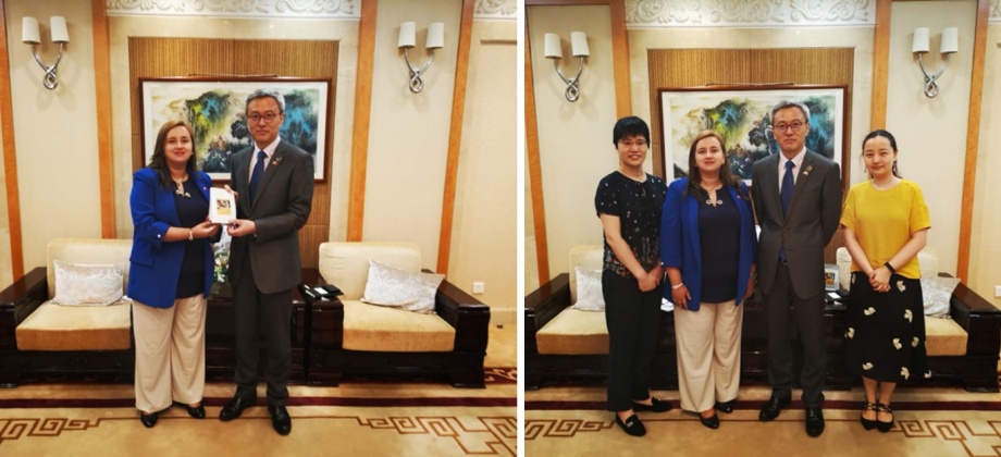La Cónsul de Colombia sostuvo un encuentro con Chen Dongxiao, Presidente del Instituto de Estudios Internacionales de Shanghái