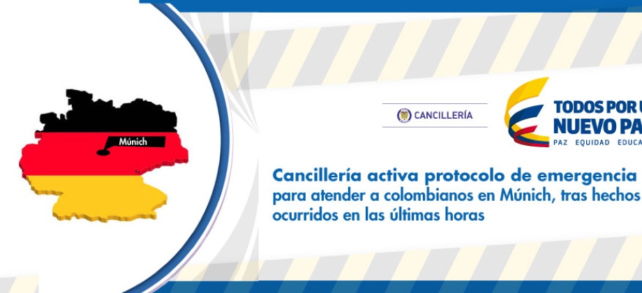 Cancillería activa protocolo de emergencia para atender a colombianos  Múnich, tras hechos ocurridos en las últimas horas