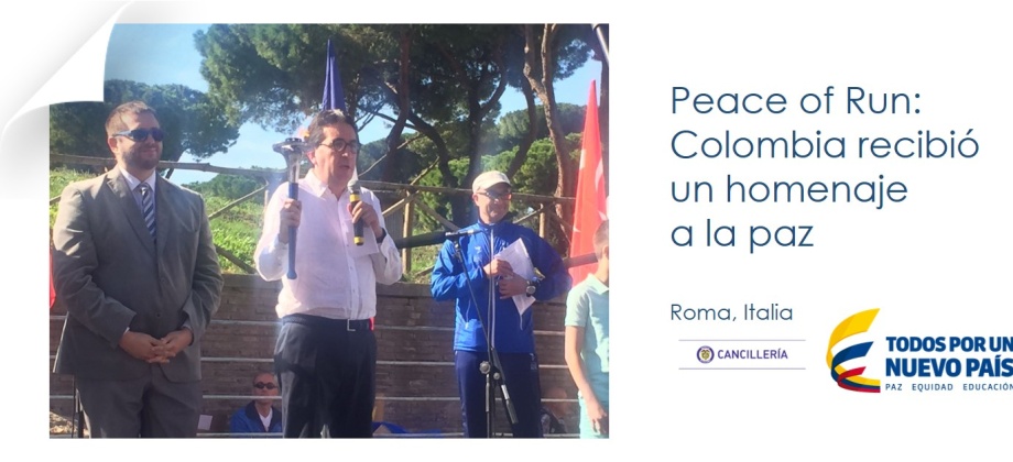 Peace of Run: Colombia recibió un homenaje a la paz en Roma