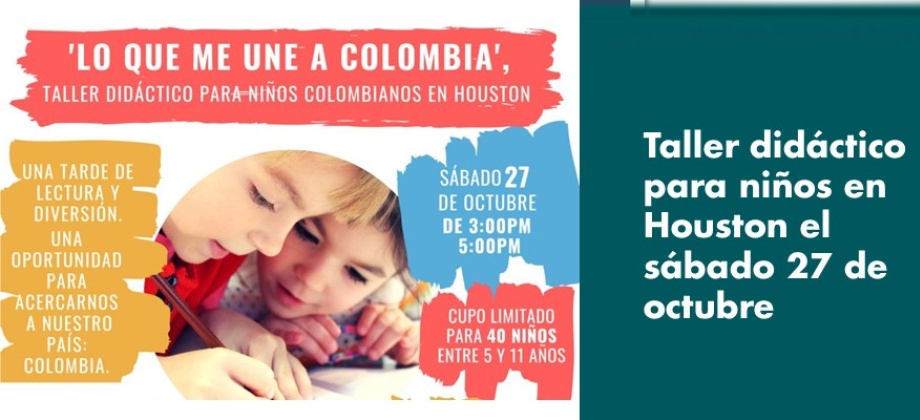 Taller didáctico para niños en Houston el sábado 27 de octubre de 2018