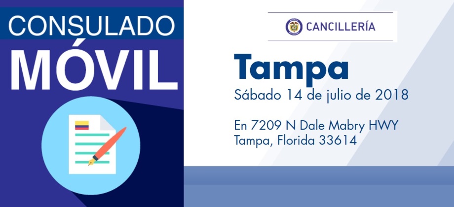 El Consulado de Colombia en Orlando realizará jornada móvil en Tampa el sábado 14 de julio de 2018