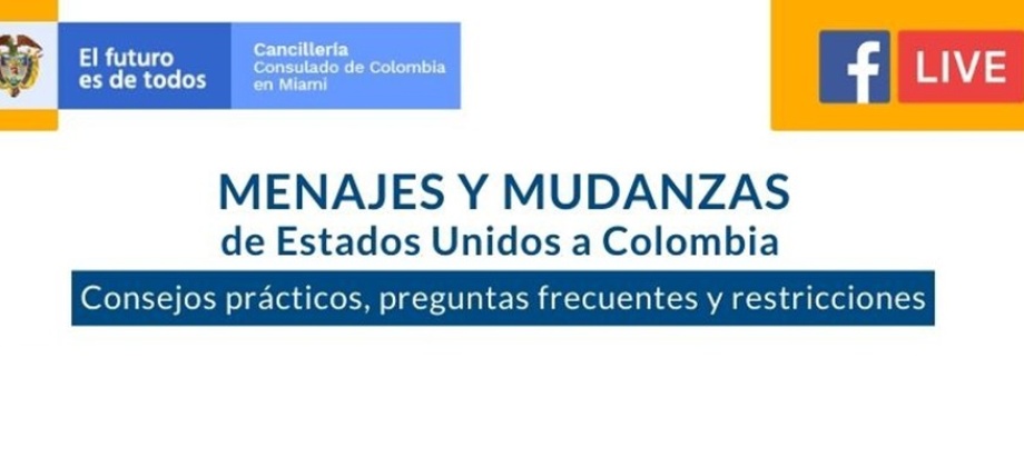 Teleconferencia “Menajes y mudanzas de Estados Unidos a Colombia” este martes 2 de junio de 2020