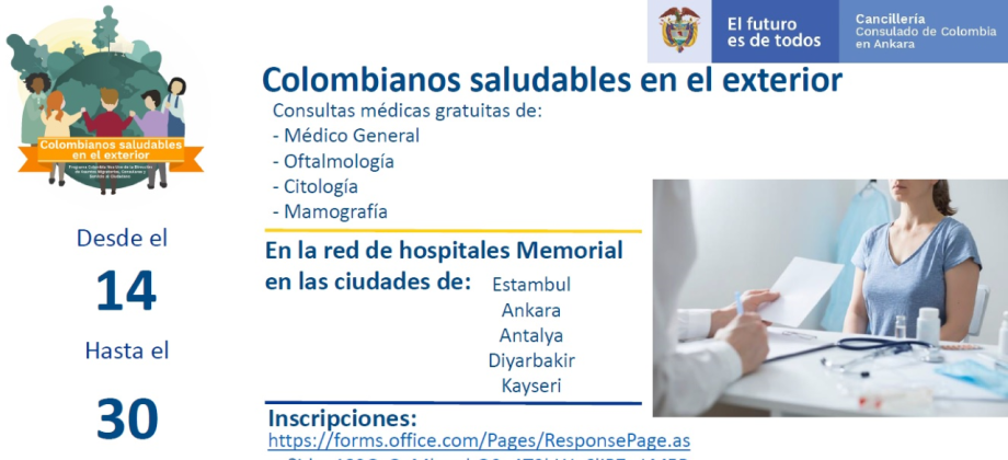 Consultas médicas gratuitas para colombianos en Turquía