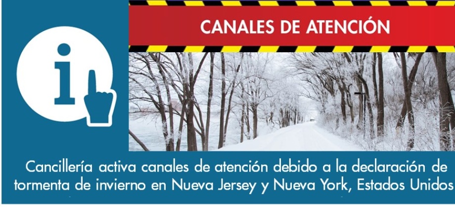 Cancillería activa canales de atención debido a la declaración de tormenta de invierno en Nueva Jersey y Nueva York, Estados Unidos 