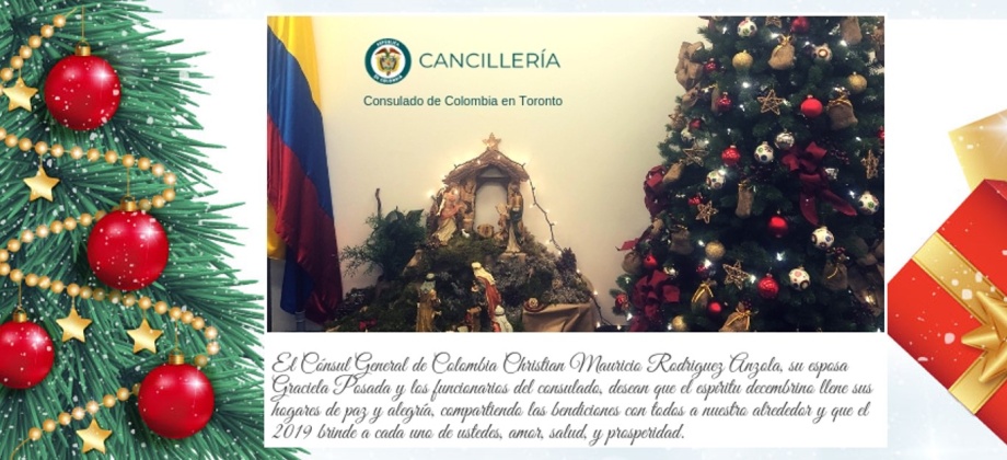 El Consulado de Colombia en Toronto les desea feliz Navidad