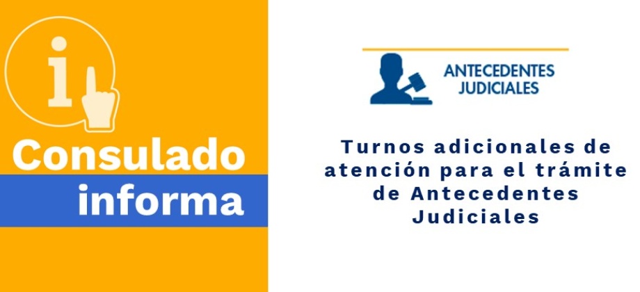Turnos de atención para el trámite de Antecedentes Judiciales