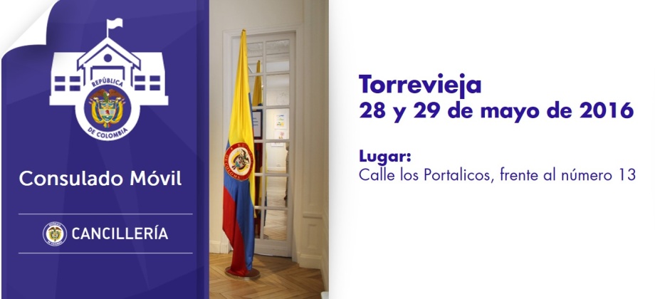 El Consulado de Colombia en Valencia estará con su unidad móvil en Torrevieja el 28 y 29 de mayo de 2016