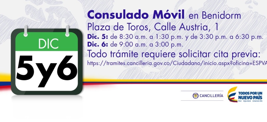 El Consulado Móvil estará en Benidorm los días 5 y 6 de diciembre de 2015