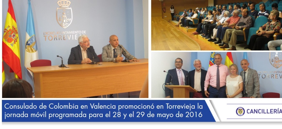 El Consulado de Colombia en Valencia promocionó ante asociaciones de connacionales en Torrevieja la jornada móvil programada para el 28 y el 29 de mayo de 2016